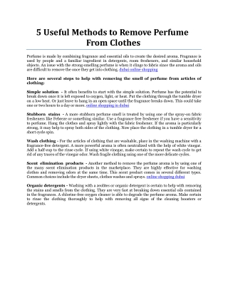 5 Useful Methods to Remove Perfume From Clothes