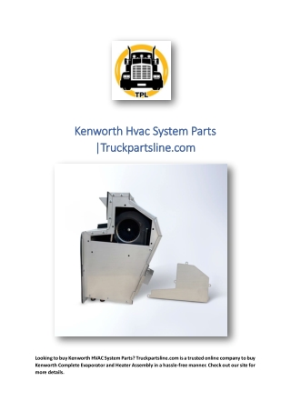 Kenworth Hvac System Parts |Truckpartsline.com