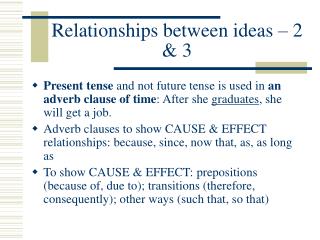 Relationships between ideas – 2 & 3