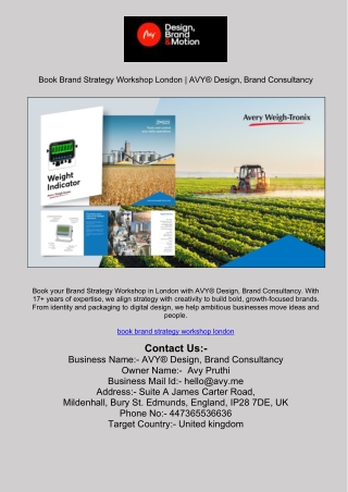 Book Brand Strategy Workshop London | AVY® Design, Brand Consultancy