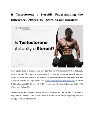Is testosterone a steroid