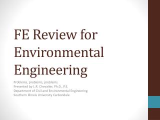 FE Review for Environmental Engineering