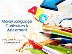 Malay Language Curriculum Assessment