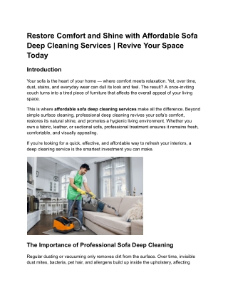 Restore Comfort and Shine with Affordable Sofa Deep Cleaning Services _ Revive Your Space Today