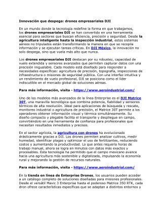 Innovación que despega - drones empresariales DJI