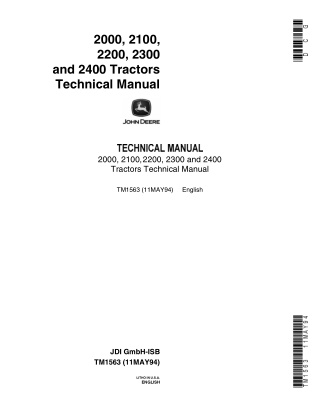 John Deere 2400 Tractor Service Repair Manual Instant Download (tm1563)