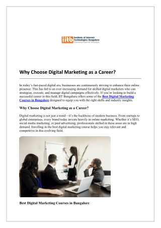 Why Choose Digital Marketing as a Career