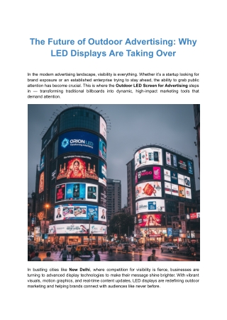 The Future of Outdoor Advertising Why LED Displays Are Taking Over