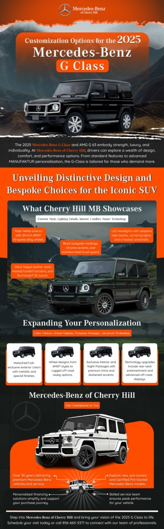 Explore 2025 Mercedes-Benz G-Class Customization Options at Mercedes-Benz of Cherry Hill