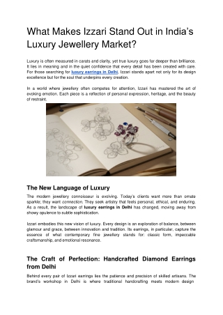 What Makes Izzari Stand Out in India’s Luxury Jewellery Market