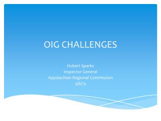 OIG CHALLENGES