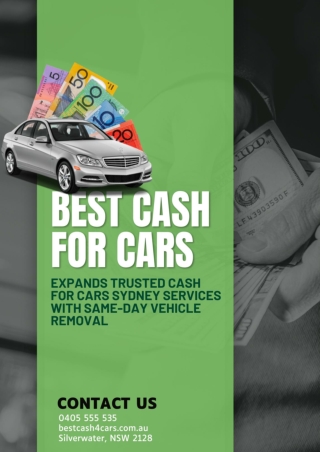 Best Cash for Cars Expands Trusted Cash for Cars Sydney Services with Same-Day V