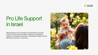 Pro Life Support in Israel by Blessing Broker