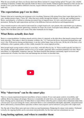 Short-Term Botox vs Long-Lasting Options: Setting Expectations