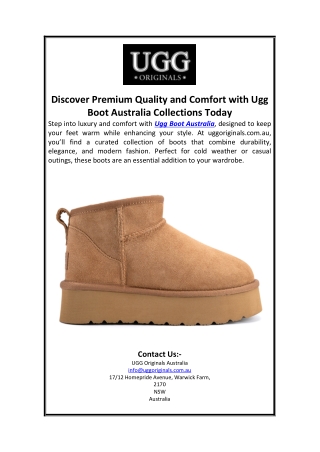 Discover Premium Quality and Comfort with Ugg Boot Australia Collections Today