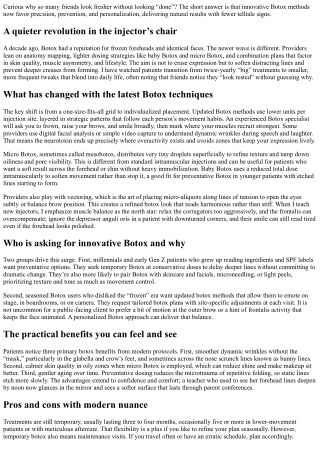 Innovative Botox Methods Surge in Popularity: What to Expect