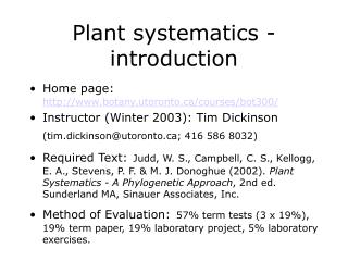 Plant systematics - introduction