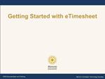 Getting Started with eTimesheet
