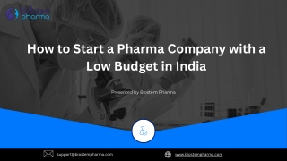How to Start a Pharma Company with a Low Budget in India