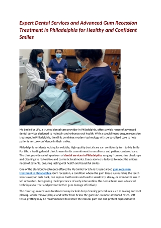 Expert Dental Services and Advanced Gum Recession Treatment in Philadelphia for Healthy and Confident Smiles