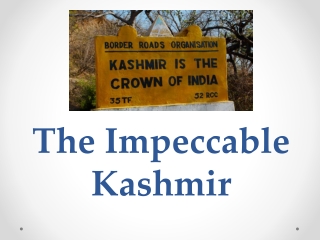 The Impeccable Kashmir