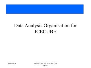 Data Analysis Organisation for ICECUBE