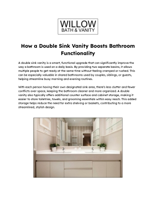 How a Double Sink Vanity Boosts Bathroom Functionality