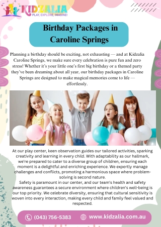 Birthday Packages in Caroline Springs  KidZalia