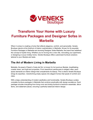 Comfortable and Stylish Sofa Beds in Marbella – Veneks Boutique