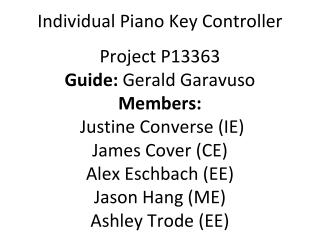 Individual Piano Key Controller