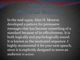 Monroe’s Motivated Sequence