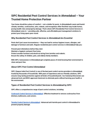 Residential pest control services in Ahmedabad