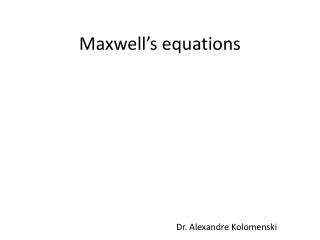 Ppt Maxwells Equations Powerpoint Presentation Free Download Id