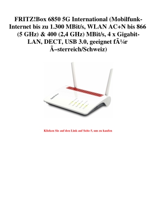 7171 FRITZ Box 6850 5G International  Mobilfunk-Internet bis zu 1.300 MBit s  WLAN AC N bis 866  5 GHz  