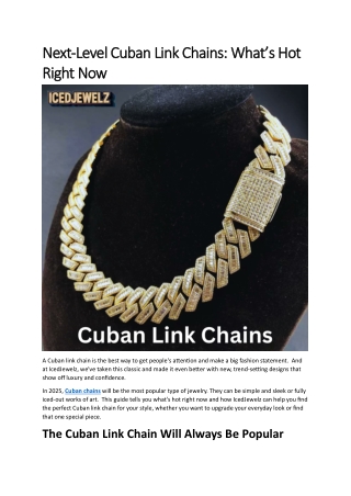 Next-Level Cuban Link Chains What’s Hot Right Now