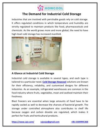 The Demand for Industrial Cold Storage