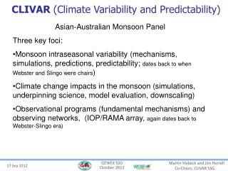 CLIVAR (Climate Variability and Predictability)