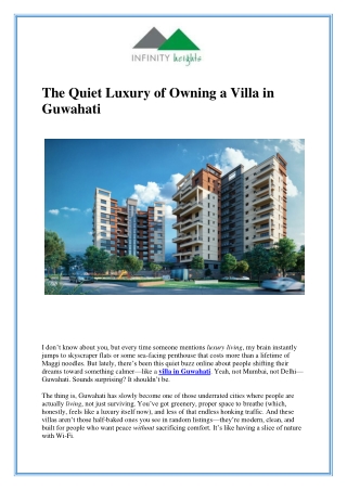 Villa in Guwahati | Luxury Villas for Sale at Infinity Heights