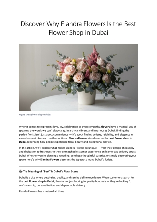 The Best Flower Shop in Dubai