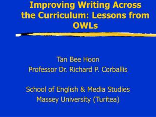 Improving Writing Across the Curriculum: Lessons from OWLs