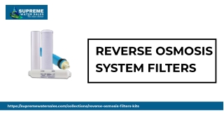 Advanced Reverse Osmosis System Filters by Supreme Water Sales for Pure Water