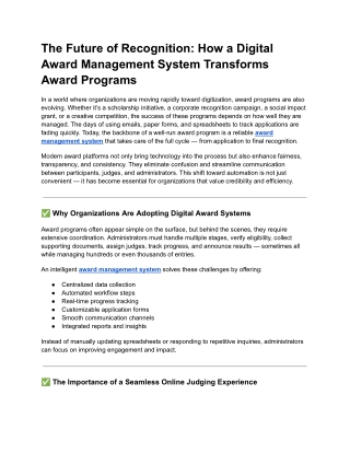 The Future of Recognition_ How a Digital Award Management System Transforms Award Programs