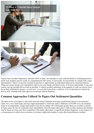 Typical Car Crash Negotiation Amounts 2025