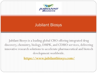 Jubilant Biosys - CDMO Services