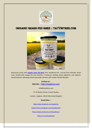 Organic Grass Fed Ghee Tayyib Tree