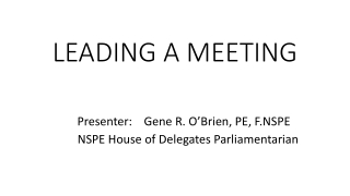 LEADING A MEETING