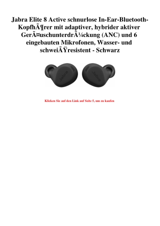 3208 Jabra Elite 8 Active schnurlose In-Ear-Bluetooth-KopfhÃƒÂ¶rer mit adaptiver  hybrider aktiver GerÃƒ