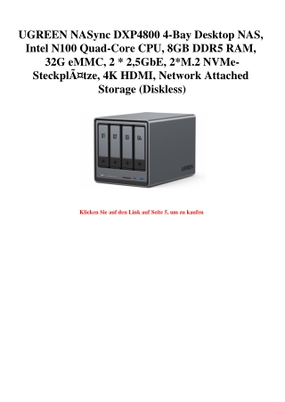 0996 UGREEN NASync DXP4800 4-Bay Desktop NAS  Intel N100 Quad-Core CPU  8GB DDR5 RAM  32G eMMC  2  2 5Gb