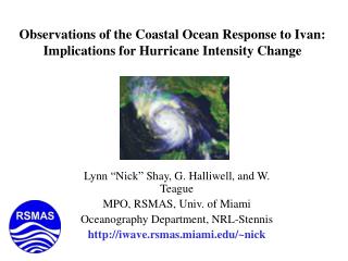 Observations of the Coastal Ocean Response to Ivan: Implications for Hurricane Intensity Change