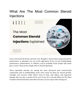 What are the most common steroid injections